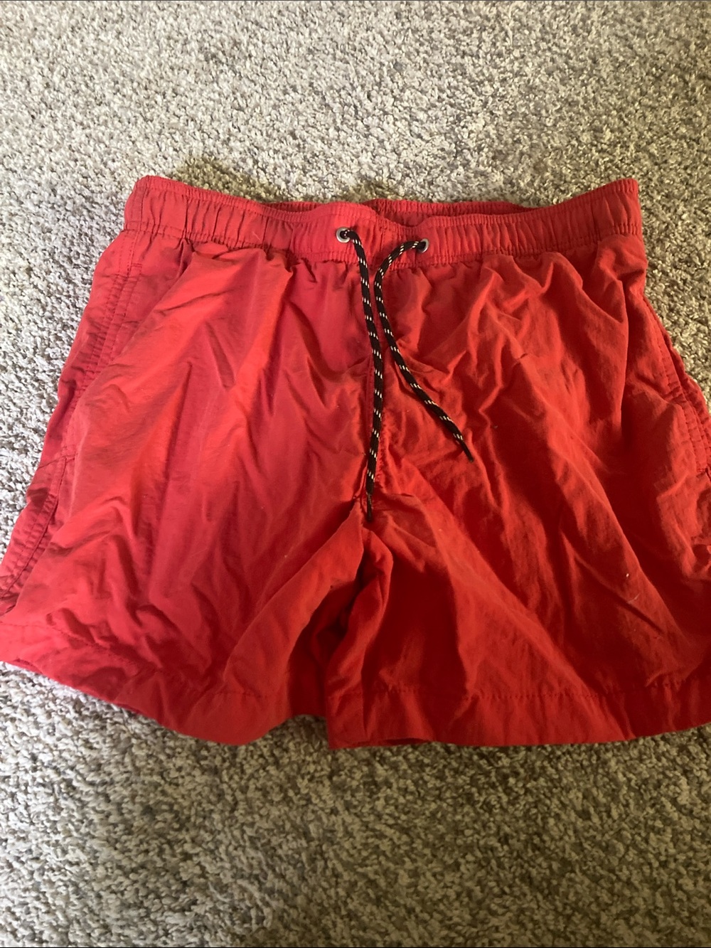 Men's Orange Swim Trunks with Drawstring